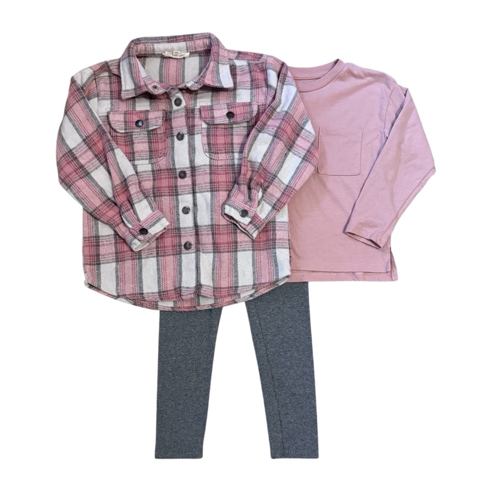 Jessica Simpson Pink Flannel Outfit Set